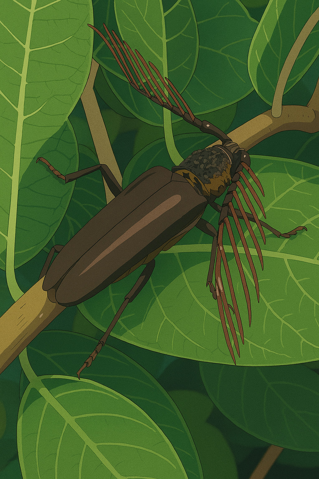 Longhorn Beetle on Branch